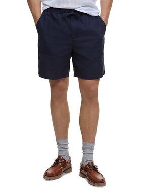 Barbour Barbour Cotton Linen Relaxed Shorts 7 Navy  NWT